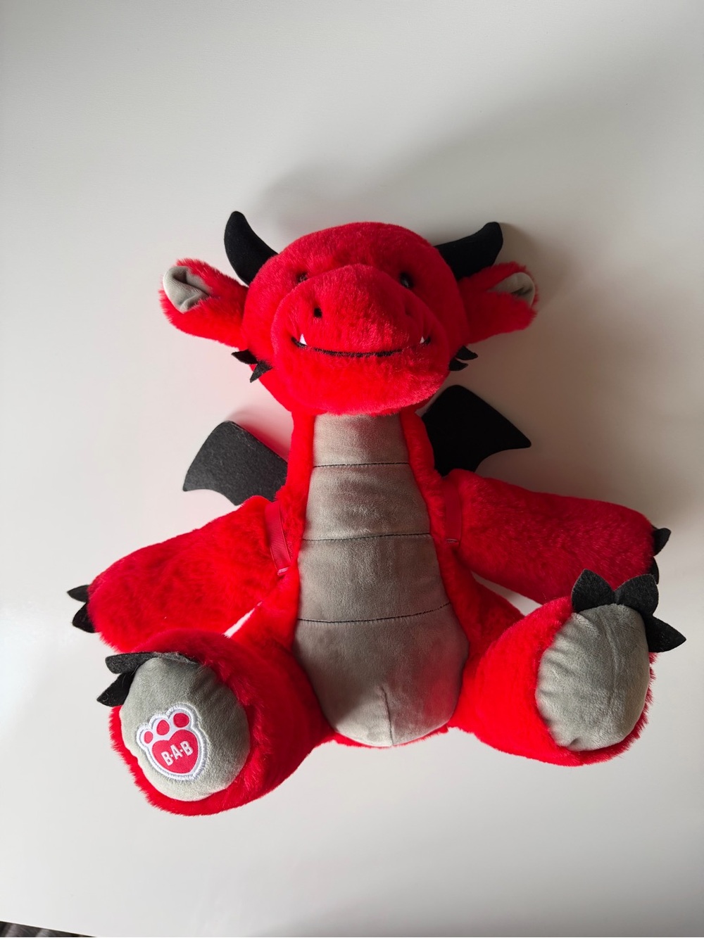 Build A Bear Fiery Dragon Red 13" Sitting Plush